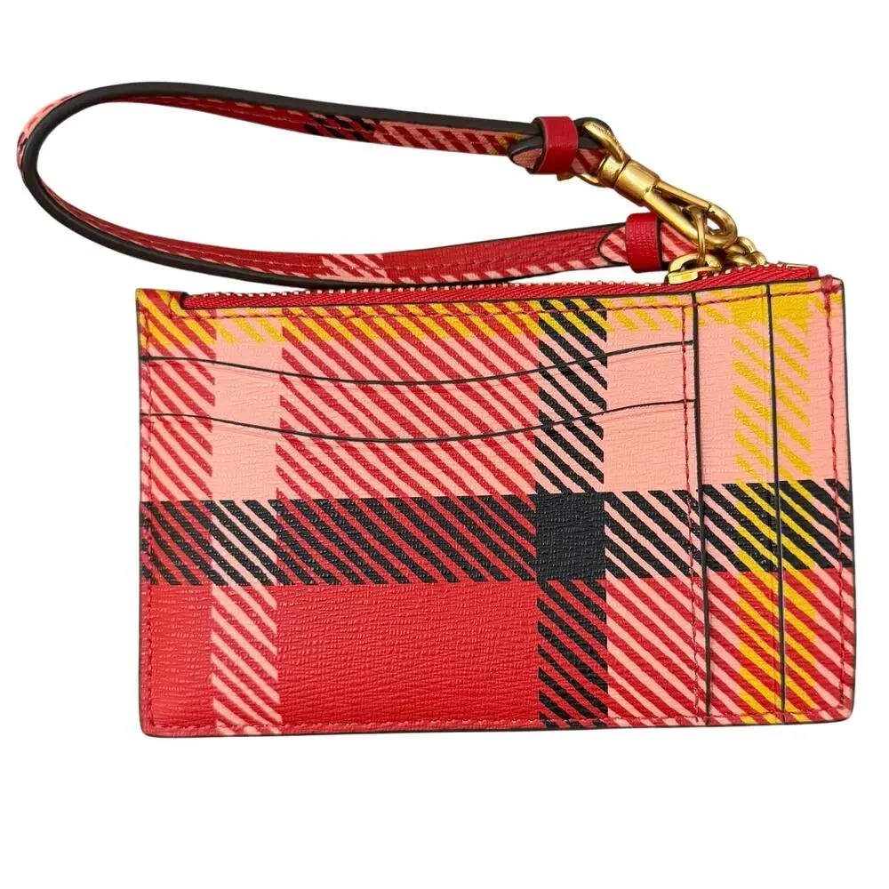 Kate Spade New York Morgan Museum Plaid Card Case Wristlet New With Tags